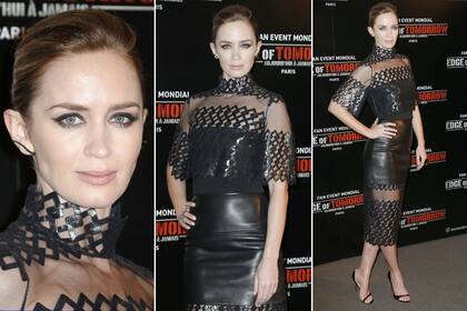 Emily eligió vestir de negro para la premiere de Edge of tomorrow