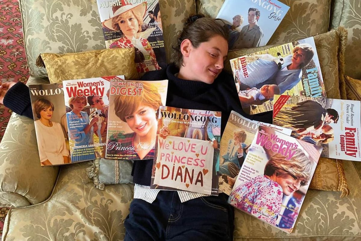 Emma Corrin compartió imágenes inéditas del detrás de escena en The Crown