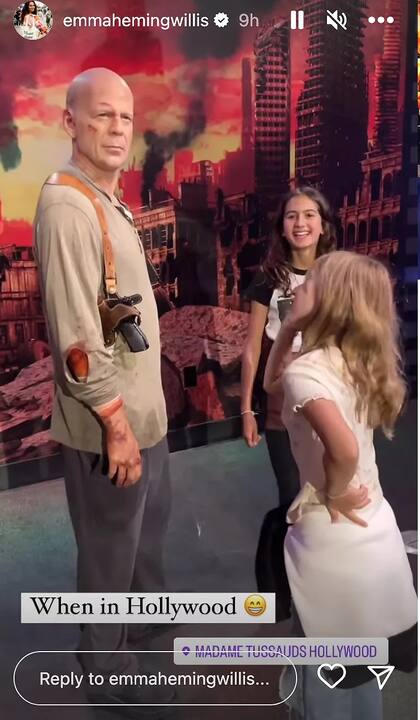 Emma Hemings y sus hijas visitaron los homenajes a Bruce Willis en Hollywood