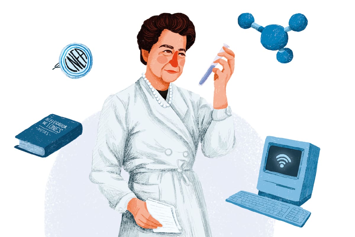 Emma Pérez Ferreira ilustrada por Aymará Mont para el proyecto Científicas de Acá