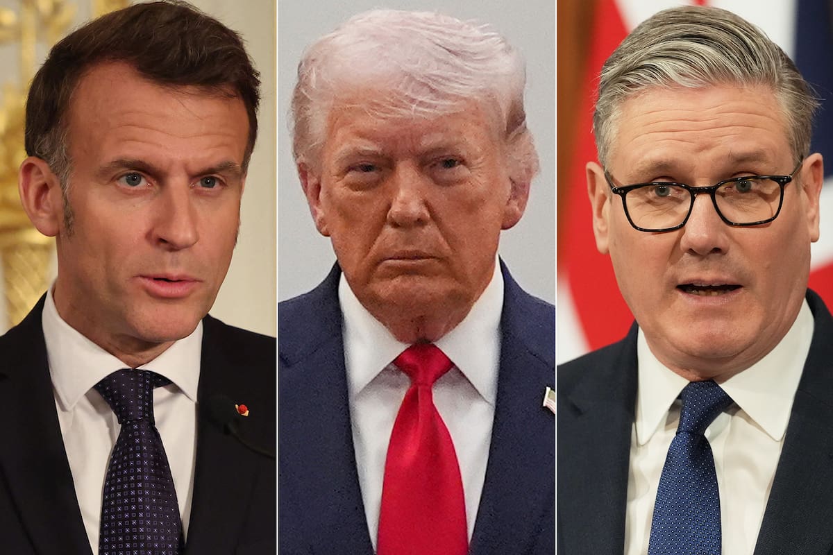 Emmanuel Macron, Donald Trump y Keir Starmer