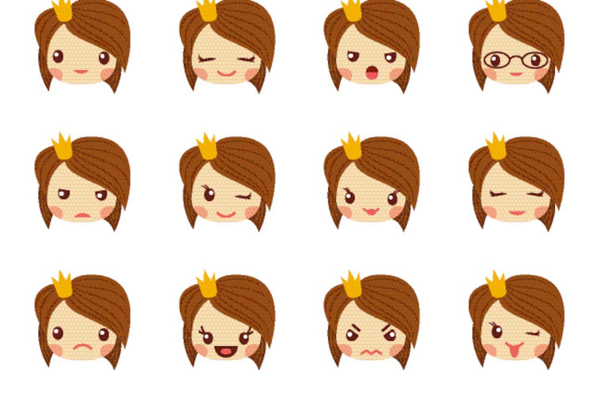 Emojis de princesa para comunicar múltiples emociones