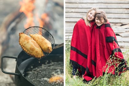 Empanadas fritas. Justina (8) y Sofía (6), las hijas de Lorena y Carlos Mabellin.