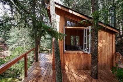 Emplazada en el medio del bosque en Colorado, la casa fue el primer proyecto de Natalia Romero junto a Robyn Wall.