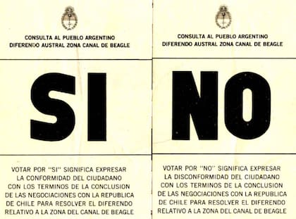 En 1984, los argentinos votaron mayoritariamente por el "sí" a la firma de un acuerdo de paz con Chile que pusiera fin a los litigios llimítrofes en el canal de Beagle