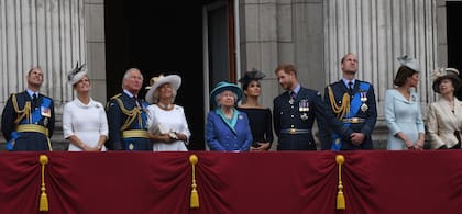 En 2018, la reina y parte de la familia real participaron de los homenajes por el centenario de las fuerzas aéreas del Reino Unido