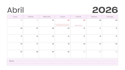 En 2026, el Jueves Santo coincide con el feriado nacional del 2 de abril