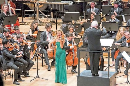 En acción, durante el Concierto de Sibelius