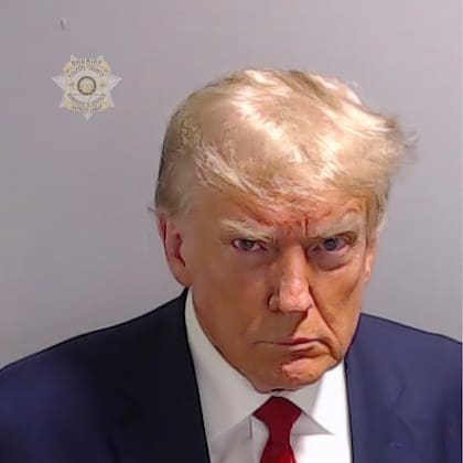 En agosto de 2023, Donald Trump fue fichado en el condado Fulton como parte de las investigaciones en su contra (Archivo)