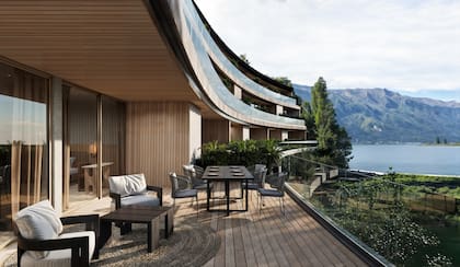En algunas ciudades del país las vistas pueden ser montañas, lagos o cerros, como en este proyecto de la Patagonia llamado Terrazas del Gutiérrez en Bariloche