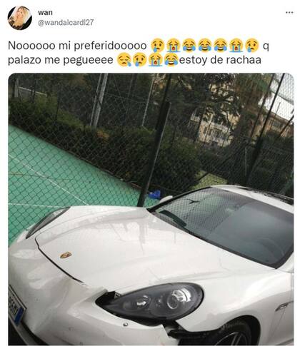 En aquel entonces, Nara compartió una foto de su vehículo accidentado en su cuenta de Twitter
