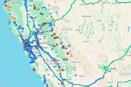 En California se puede usar un mapa interactivo para ver el estado en vivo de las carreteras