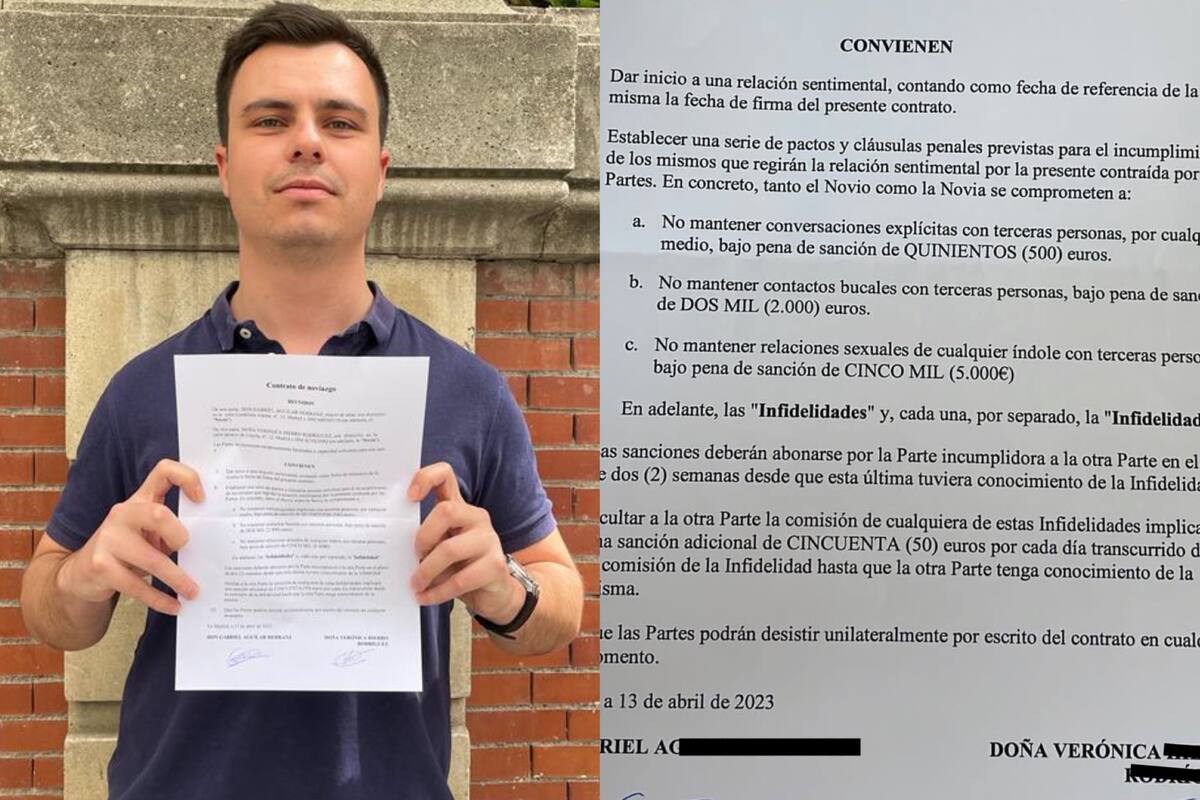 En caso de infidelidad, deberán pagar una multa