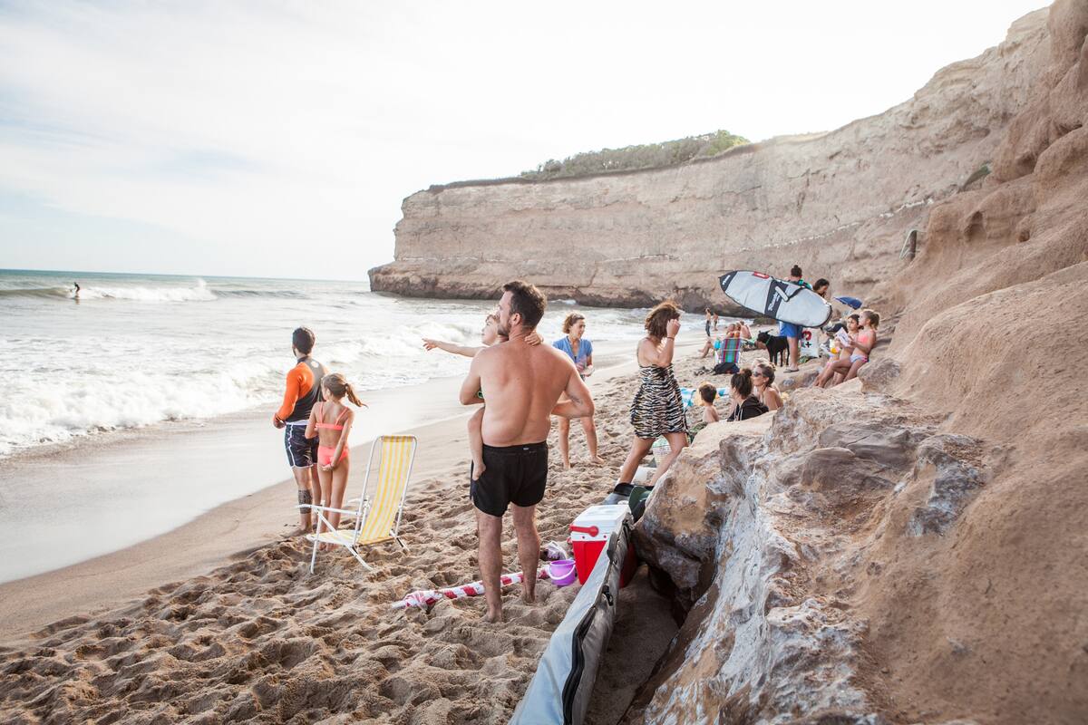 En Chapa, el point para surfear es Playa Los Lobos