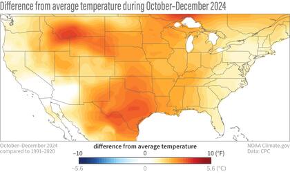 En diciembre de 2024 el noroeste de Estados Unidos experimentó un aumento en las lluvias, mientras que el sur de California y Nuevo México enfrentaron una sequía pronunciada