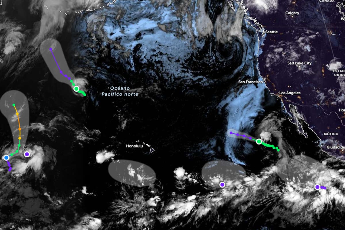 En distintos puntos del océano Pacífico se registra una intensa actividad tropical