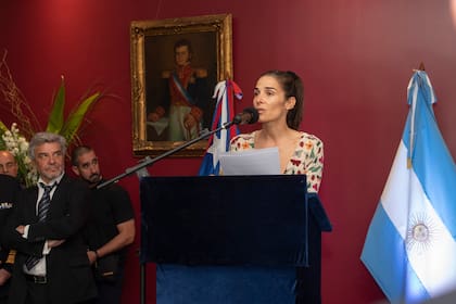 En el acto, la actriz y conductora leyó a la audiencia el poema de Gabriela Mistral titulado “Recado a Victoria Ocampo, en la Argentina"