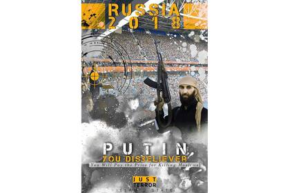 En el afiche, el grupo promete que el presidente de Rusia va a pagar el precio de matar a los musulmanes