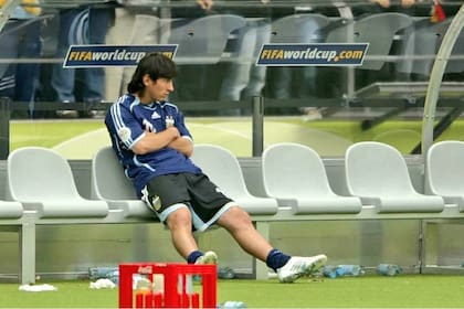 En el banco de suplentes, durante el Mundial de 2006