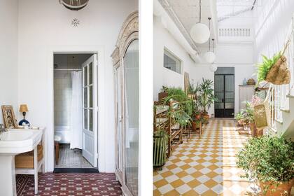 En el baño conservaron los calcáreos. Al lado, vista la puerta de entrada para despedirnos de la encantadora casa.