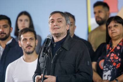 En el Club Podesta del partido de Lanus, Maximo Kirchner presidente del partido Justicialista, hace su discurso en el "Encuentro con la militancia".