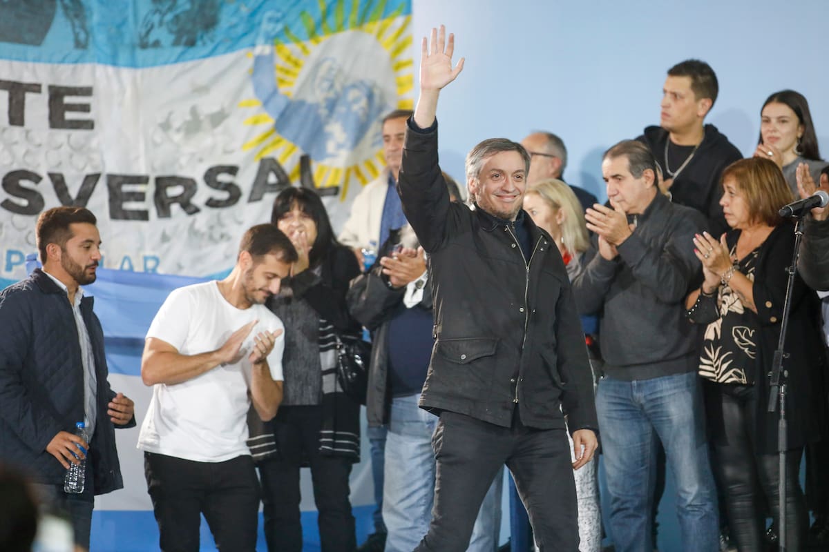 En el Club Podesta del partido de Lanus, Maximo Kirchner presidente del partido Justicialista, hace su discurso en el "Encuentro con la militancia".