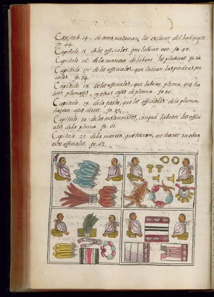 En el Código Florentino también se utilizaron dibujos y texto para facilitar la enseñanza de la cultura europea y de la religión cristiana a los indígenas