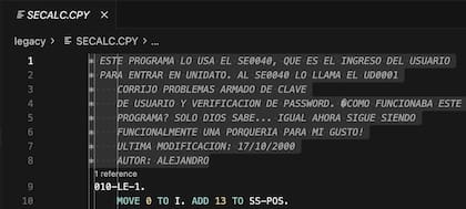 En el código fuente del programa creado por Hugo Méndez, su nieto Lorenzo encontró comentarios de él y de su padre, Alejandro