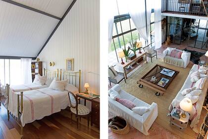En el cuarto de los chicos, camas de bronce y un escritorio infantil, comprados en un remate.