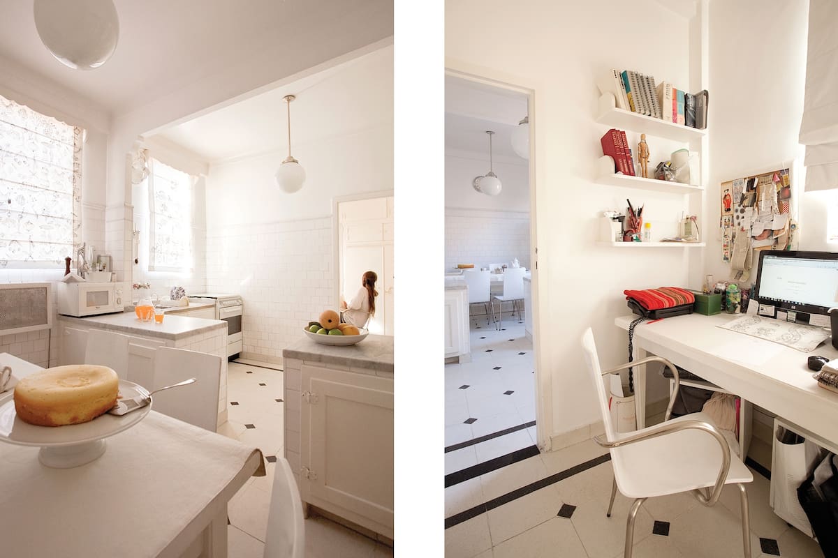 En el cuarto de servicio organizó un espacio para la computadora y los juegos de los chicos, y el lavadero original quedó como cuarto de servicio.