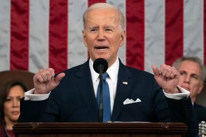 En el discurso del Estado de la Unión de cada año, el presidente Joe Biden está acompañado por la vicepresidenta Kamala Harris (Archivo)
