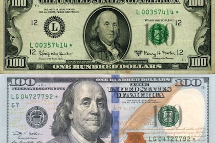 En el dólar "cabeza chica", que se emitió entre 1914 y 2013 y es de curso legal, se puede ver que el tamaño de Benjamin Franklin es más pequeño