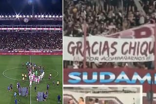 Lanús: apareció una bandera a favor de Chiqui Tapia, pero la hinchada cantó en contra