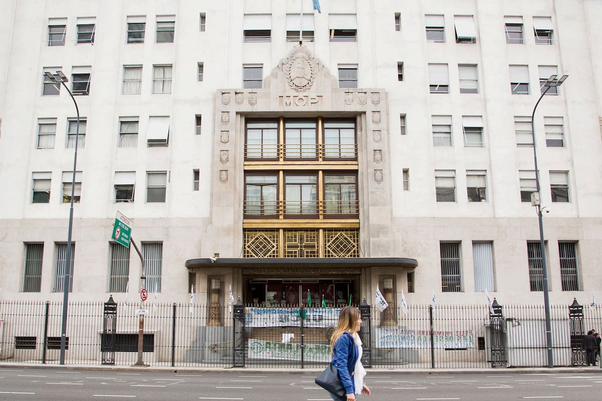 En el exedificio de Obras Públicas, funciona el Ministerio de Salud de la Nación