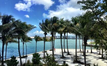 En el extremo sur de South Beach, South Pointe Park cuenta con vistas panorámicas a la playa, Fisher Island y PortMiami .