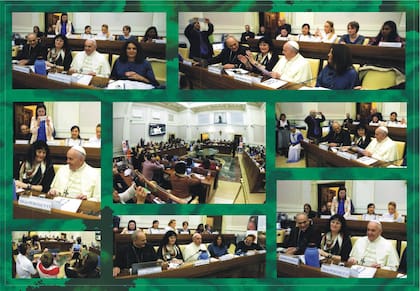 En el facebook de Peressutti está este collage de fotos de su participación en el encuentro en Roma.