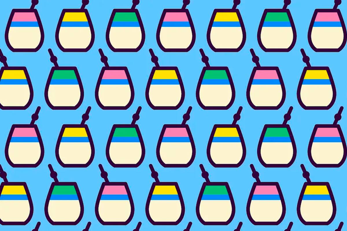 En el interior de esta nota, una imagen con mates similares a estos te pondrá a prueba, ¿podés encontrar tres que no tienen bombilla?