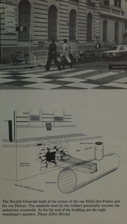 En el libro de Spaggiari detalla que la alcantarilla que usaron los ladrones prácticamente "tocaba la vereda" frente al banco (Foto: The sewers of gold)