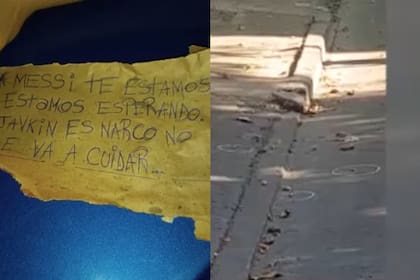 En el lugar dejaron una amenaza contra Messi (Foto: Captura de video)
