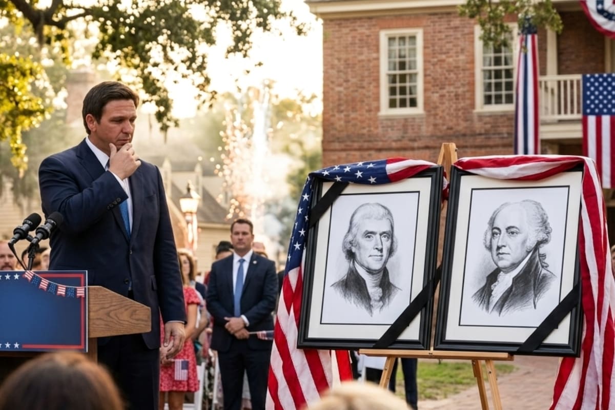 Ron DeSantis homenageou os dois presidentes dos EUA que morreram no dia 4 de julho
