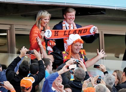 En el mundial del 2014 hinchando por Holanda