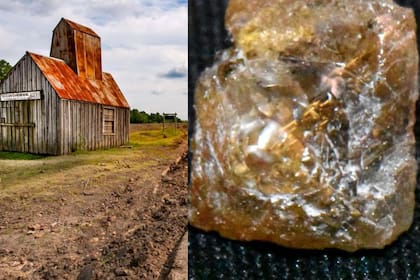 En el parque Crater of Diamonds, los hallazgos de diamantes en bruto son usuales