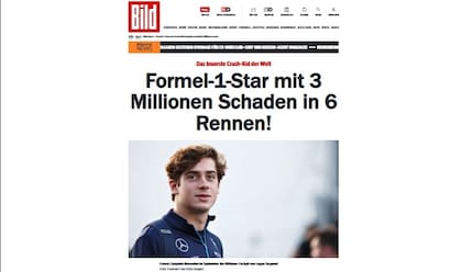 En el portal de Bild de Alemania fueron muy duros con Franco Colapinto
