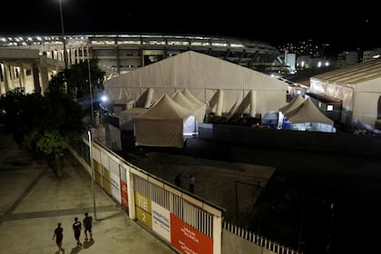 En el predio del estadio Maracaná, el hospital de campaña aún está montado