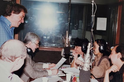 En el programa de Héctor Larrea, con el equipo de trabajo