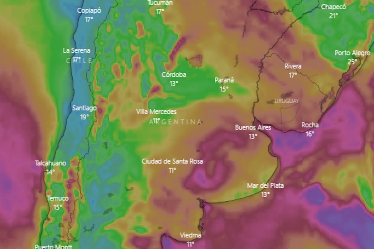 En el pronóstico del viernes aparecen temperaturas mínimas cercanas a los 10 grados en la Ciudad Autónoma de Buenos Aires y varios lugares de la provincia