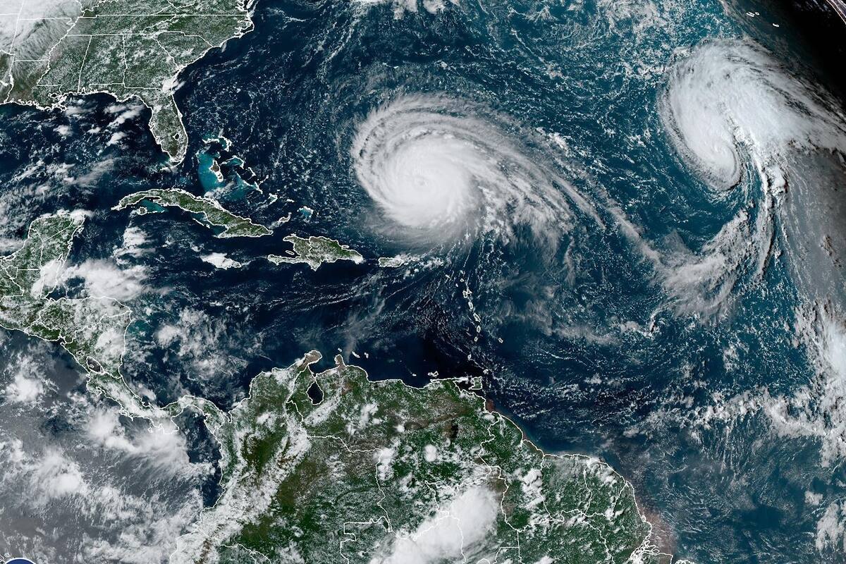 En el radar del Atlántico, este 11 de septiembre se pueden observar dos fenómenos: el huracán Lee y la tormenta tropical Margot
