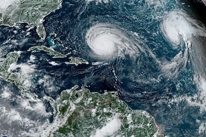 En el radar del Atlántico, este 11 de septiembre se pueden observar dos fenómenos: el huracán Lee y la tormenta tropical Margot