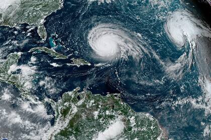 En el radar del Atlántico, este 11 de septiembre se pueden observar dos fenómenos: el huracán Lee y la tormenta tropical Margot