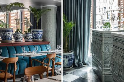 En el salón interior, madera, mármol y una paleta oceánica crean un bistró de espíritu vintage. Sitio de referencia para los de Montevideo, el hotel es la síntesis del ser nacional. Así se siente ser la capital más austral del continente.